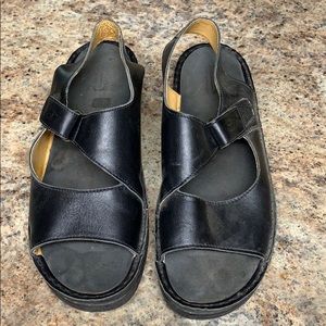 Women’s Black sandals Velcro strap size 42